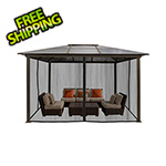 Paragon Outdoor Madrid 10 x 13 ft. Hard Top Gazebo with Mosquito Netting
