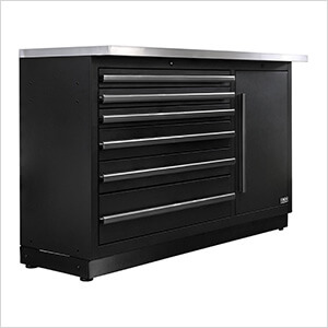 Proslat 79103K | Black Tool Chest with Stainless Steel Work Surface